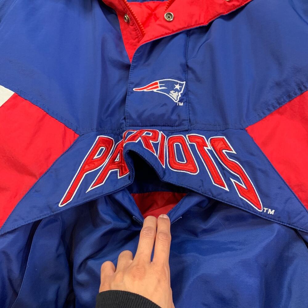 Vintage New England Patriots Jacket Mens XL Pro Line Half Zip Anorak Starter - Picture 5 of 13